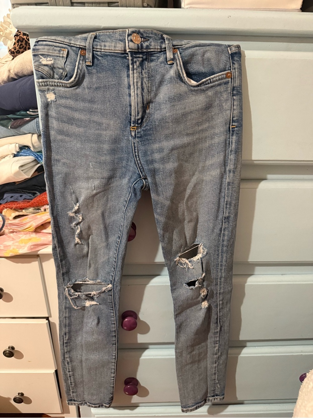 Agolde - Light Blue Distressed Women’s Jeans